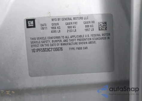 2012 Chevrolet Cruze 1Lt from USA, damaged, VIN 1G1PF5SC9C7135676